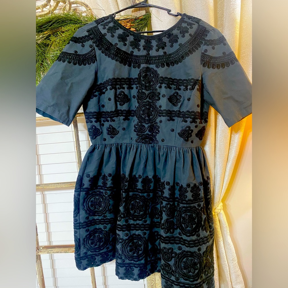 ASOS embroidered , black and gray dress